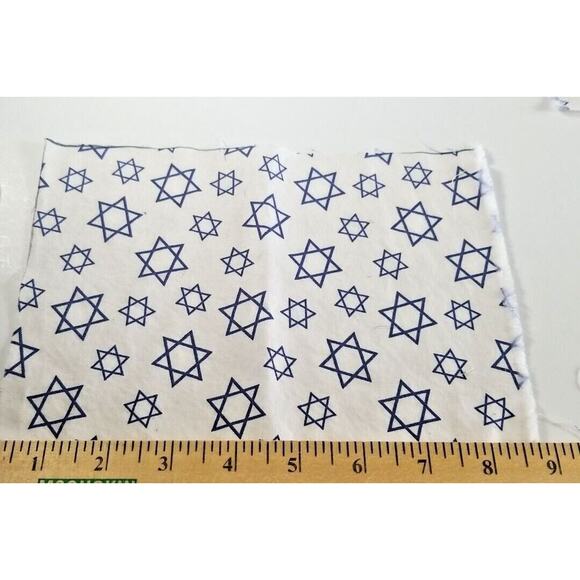 Hanukkah Fabric Scraps Quilting, Crafts, Sewing Cotton 9" x 6" Lot of 10 - Picture 7 of 9